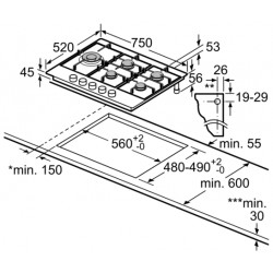 ENCIMERA DE COCCIÓN SIEMENS EC845SB90E ACERO INOX 75 CM