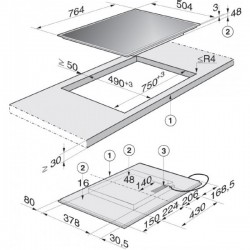TABLE DE CUISSON INDUCTION MIELE KM 6118 75 CM