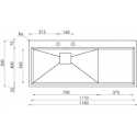 LAVELLO CM GLAMOUR MIX 116X50 1V 1 VASCA ACCIAIO INOX SATINATO