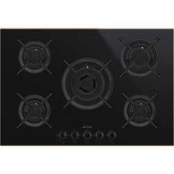 SMEG GASKOCHFELD PV675LCNR GLASKERAMIK SCHWARZ 75 CM DOLCE STIL NOVO