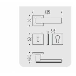 COLOMBO DESIGN DOOR HANDLES PAIR ALBA LC91 SERIES ON ROSE