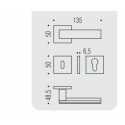 COLOMBO DESIGN DOOR HANDLES PAIR ALBA LC91 SERIES ON ROSE