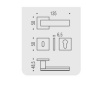 COLOMBO DESIGN DOOR HANDLES PAIR ALBA LC91 SERIES ON ROSE