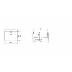SCHOCK VERO N100 L KITCHEN SINK SINGLE BOWL CRISTADUR PURE WHITE
