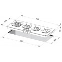 LOFRA GAS HOB VEGA 120 BLACK GLASS BASE - 112 CM