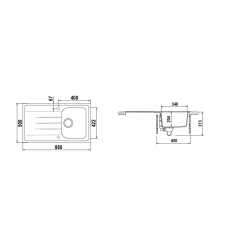 SCHOCK KITCHEN SINK LITHOS D100 CRISTALITE ASPHALT