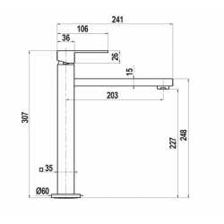 SCHOCK NEW AQUASKY GRIFO MONOCOMANDO PARA FREGADERO CAÑO HORIZONTAL CROMO
