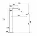 SCHOCK NEW AQUASKY GRIFO MONOCOMANDO PARA FREGADERO CAÑO HORIZONTAL NEGRO PURO