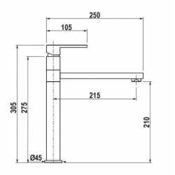 SCHOCK AQUAFRAME GRIFO MONOCOMANDO PARA FREGADERO CAÑO HORIZONTAL CROMO