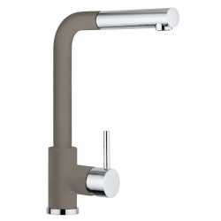 SCHOCK AQUAVIVA GRIFO MONOCOMANDO PARA FREGADERO CAÑO HORIZONTAL EXTRAÍBLE CROMO Y TÓRTOLA