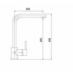 SCHOCK AQUAVIVA GRIFO MONOCOMANDO PARA FREGADERO CAÑO HORIZONTAL EXTRAÍBLE CROMO Y ASPHALT