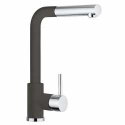 SCHOCK AQUAVIVA GRIFO MONOCOMANDO PARA FREGADERO CAÑO HORIZONTAL EXTRAÍBLE CROMO Y ASPHALT