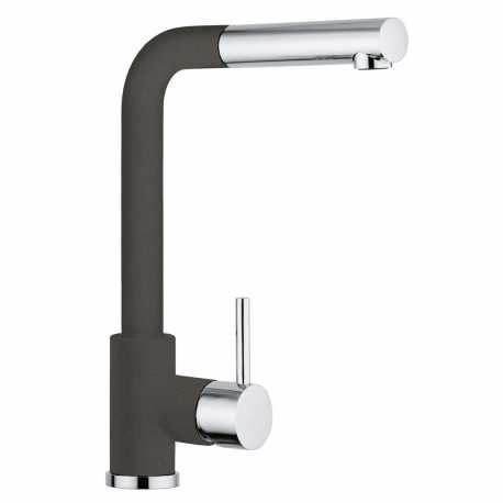 SCHOCK AQUAVIVA EINHAND SPÜLTISCHMISCHER MIT VERSTELLBARER BRAUSE CHROM UND ASPHALT