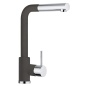 SCHOCK AQUAVIVA ROBINET MITIGEUR MONOCOMMANDE AVEC DOUCHETTE EXTRACTIBLE CHROME ET ASPHALT