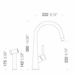 SCHOCK CONOS PRO GRIFO MONOCOMANDO PARA FREGADERO ACERO INOX