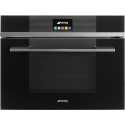 HORNO COMPACTO COMBINADO MICROONDAS SMEG SF4104MCN NEGRO