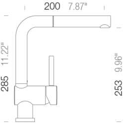 SCHOCK PIEGA SINK MIXER TAP WITH PULL OUT SPRAY SILVERSTONE