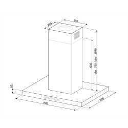 SMEG KICTIS90BL Dekor-Inselhaube 90 CM