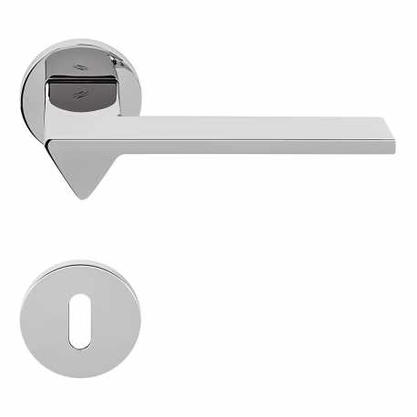 COLOMBO DESIGN DOOR HANDLES PAIR AMA SERIES ON ROSE MADE IN ITALY