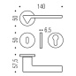 COLOMBO DESIGN DOOR HANDLES PAIR AMA SERIES ON ROSE MADE IN ITALY
