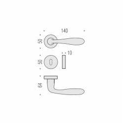 COLOMBO DESIGN DOOR HANDLES PAIR LARA SERIES ON ROSE MADE IN ITALY