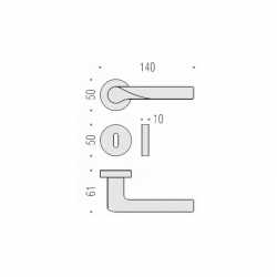 COLOMBO DESIGN DOOR HANDLES PAIR LIBRA SERIES ON ROSE MADE IN ITALY