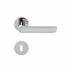 COLOMBO DESIGN DOOR HANDLES PAIR LUND SERIES ON ROSE MADE IN ITALY