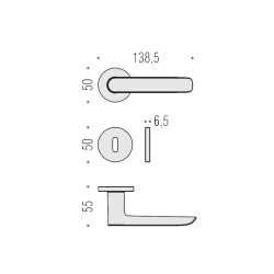 COLOMBO DESIGN DOOR HANDLES PAIR LUND SERIES ON ROSE MADE IN ITALY