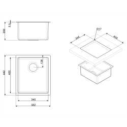 SMEG UNTERBAUSPÜLE VSTR34CUX KUPFER - 34 CM