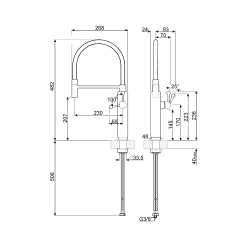 SMEG MDF50WH SPÜLTISCHMISCHER MIT VERSTELLBARER WEIß