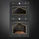 FOUR ÉLECTRONIQUE MULTIFONCTION PYROLISE PIZZA SMEG SFP67C1TAO ANTHRACITE ESTHÉTIQUE CORTINA 60 CM