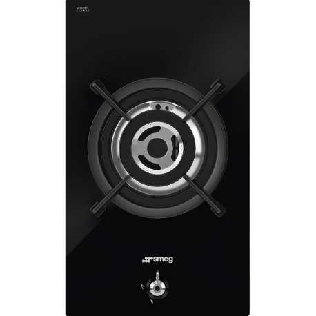 SMEG CLASSIC PV331CN GAS HOB BLACK CERAMIC GLASS 30 CM