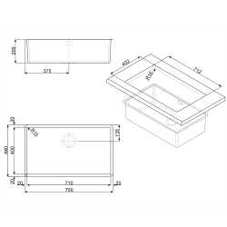 LAVELLO SOTTOTOP SMEG VSTR71CUX  MONOVASCA ACCIAIO INOX