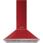 HOTTE DÉCORATIVE MURALE SMEG KPF9RD COULEUR ROUGE ESTHÉTIQUE PORTOFINO 90 CM