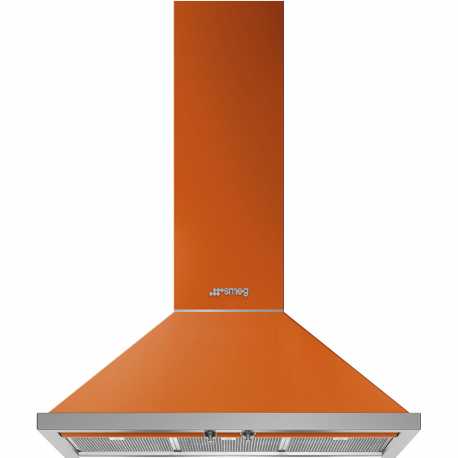 CAPPA A PARETE SMEG KPF9OR COLORE ARANCIO ESTETICA PORTOFINO 90 CM