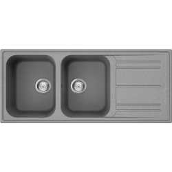 SMEG EINBAUSPÜLE RIGAE LZ116CT DOPPELBECKEN ZEMENT-EFFEKT