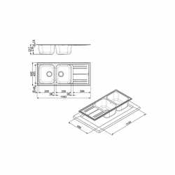 SMEG EINBAUSPÜLE RIGAE LZ116CT DOPPELBECKEN ZEMENT-EFFEKT