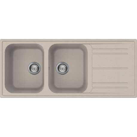 SMEG EINBAUSPÜLE RIGAE LZ116AV2 DOPPELBECKEN HAFER