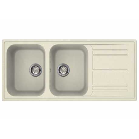 SMEG RIGAE ÉVIER 2 CUVES LZ116P CRÈME 116x50