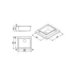 SMEG SYNTHETIC KITCHEN SINK VZ57CT RIGAE SERIES - 1 BOWL CONCRETE