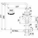 FRANKE MYTHOS ROBINET MITIGEUR MONOCOMMANDE ACIER INOX NOIR