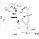 FRANKE KUBUS GRIFO MONOCOMANDO PARA FREGADERO ACERO INOXIDABLE SATINADO