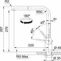 FRANKE ATLAS NEO DOCCIA SINGLE LEVER SINK MIXER TAP BRUSHED STAINLESS STEEL