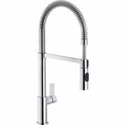 FRANKE ATLAS MISCELATORE MONOCOMANDO CON DOCCETTA ESTRAIBILE ACCIAIO INOX SPAZZOLATO