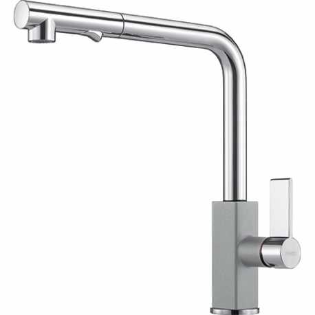 FRANKE MARIS DOCCIA SINGLE LEVER SINK MIXER TAP CHROME AND STONE GREY