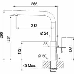 FRANKE MARIS ROBINET MITIGEUR MONOCOMMANDE  CHROME