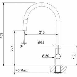FRANKE AMBIENT MISCELATORE MONOCOMANDO CON DOCCETTA ESTRAIBILE CROMO