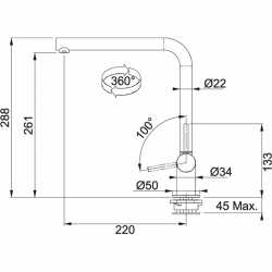 FRANKE NEPTUNE STYLE WINDOW ROBINET MITIGEUR SOUS FENÊTRE MONOCOMMANDE CHROMÉ