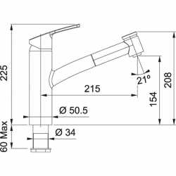 FRANKE SMART DOCCIA GRIFO MONOCOMANDO PARA FREGADERO CROMO
