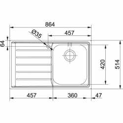 FRANKE NEPTUNE NEX 211 - 86x51 EINBAUSPÜLE EDELSTAHL GEBÜRSTET